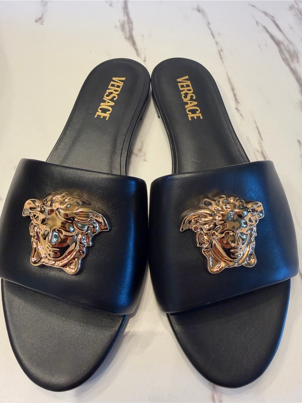 Versace La Medusa Leather Sandals